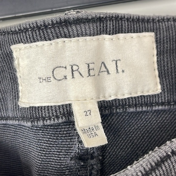 The GREAT. The Skinny Armies Corduroy Pants Washed Black Size 27 - Picture 4 of 11